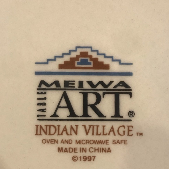 Set Of 4 Meiwa Art ‘Indian Village’ Rim Soup Bowls 8.5” - Picture 4 of 7